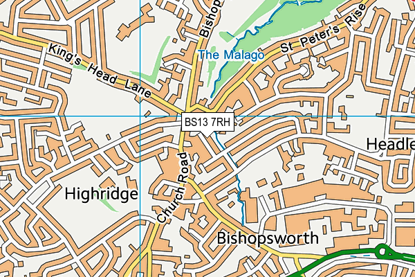 BS13 7RH map - OS VectorMap District (Ordnance Survey)