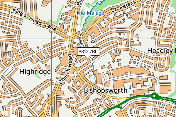 BS13 7RL map - OS VectorMap District (Ordnance Survey)