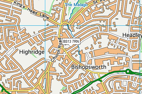 BS13 7RN map - OS VectorMap District (Ordnance Survey)