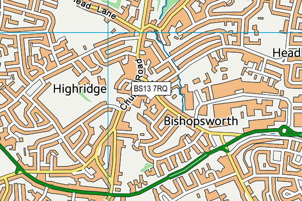 BS13 7RQ map - OS VectorMap District (Ordnance Survey)