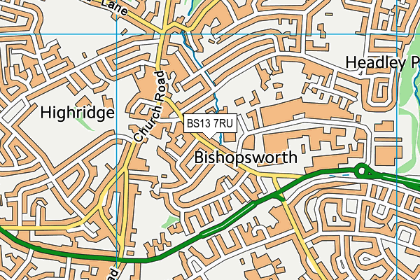 BS13 7RU map - OS VectorMap District (Ordnance Survey)