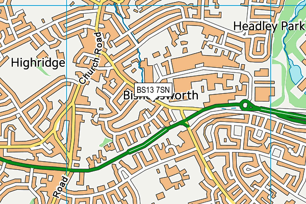 BS13 7SN map - OS VectorMap District (Ordnance Survey)