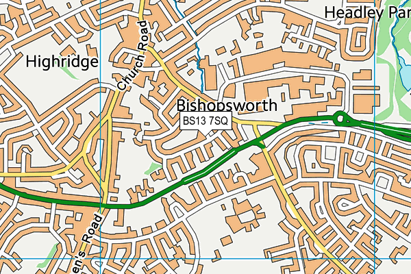 BS13 7SQ map - OS VectorMap District (Ordnance Survey)