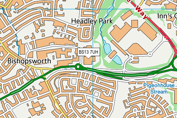 BS13 7UH map - OS VectorMap District (Ordnance Survey)