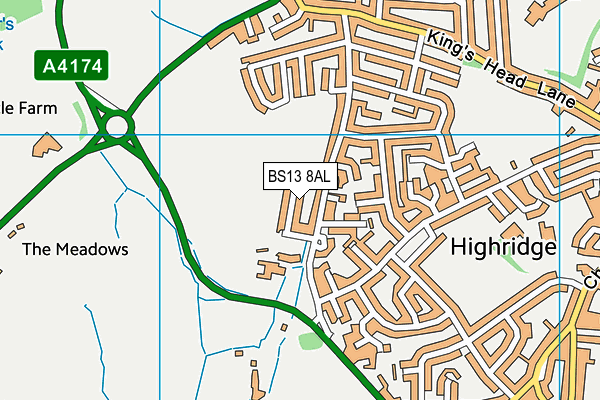 BS13 8AL map - OS VectorMap District (Ordnance Survey)
