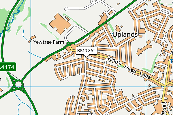 BS13 8AT map - OS VectorMap District (Ordnance Survey)