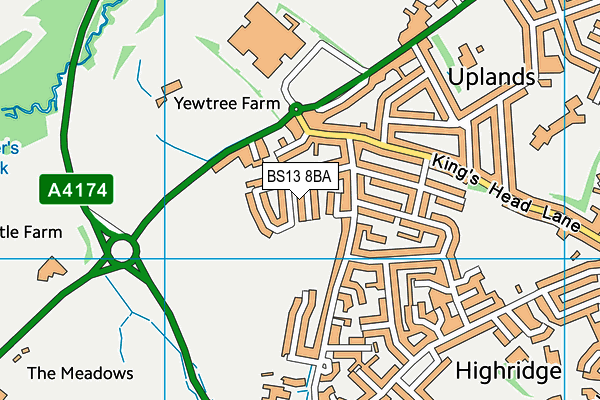 BS13 8BA map - OS VectorMap District (Ordnance Survey)