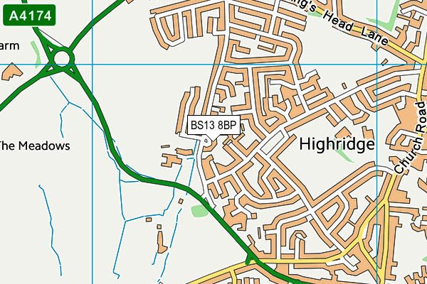 BS13 8BP map - OS VectorMap District (Ordnance Survey)