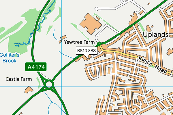 BS13 8BS map - OS VectorMap District (Ordnance Survey)
