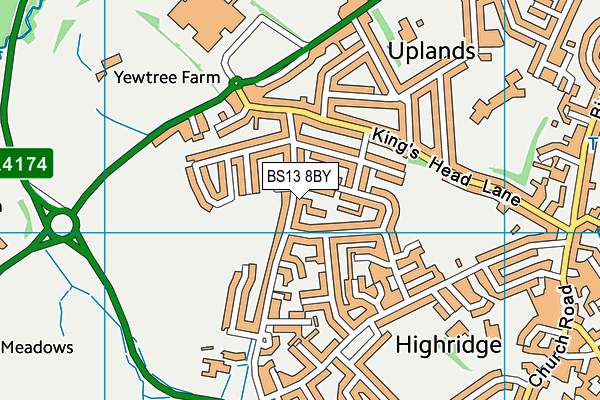 BS13 8BY map - OS VectorMap District (Ordnance Survey)