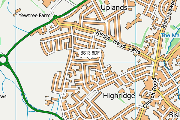 BS13 8DF map - OS VectorMap District (Ordnance Survey)