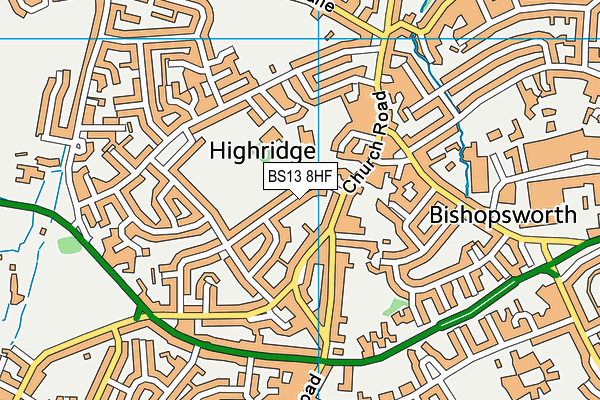 BS13 8HF map - OS VectorMap District (Ordnance Survey)