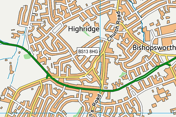 BS13 8HG map - OS VectorMap District (Ordnance Survey)