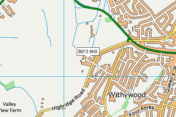 BS13 8HX map - OS VectorMap District (Ordnance Survey)
