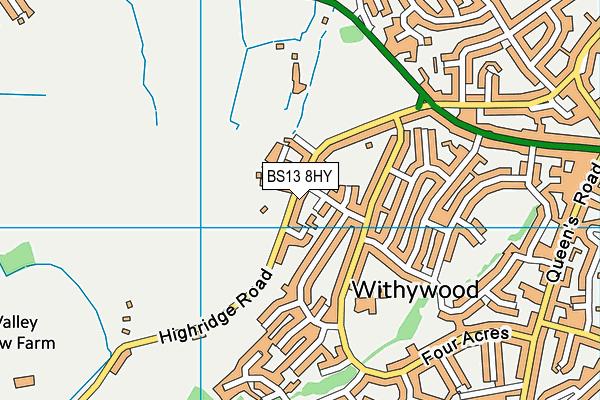 BS13 8HY map - OS VectorMap District (Ordnance Survey)