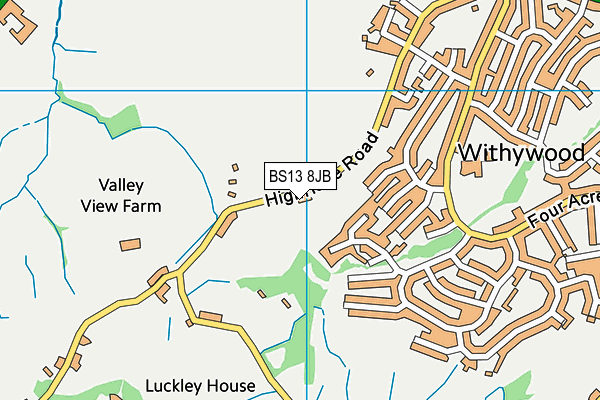 BS13 8JB map - OS VectorMap District (Ordnance Survey)