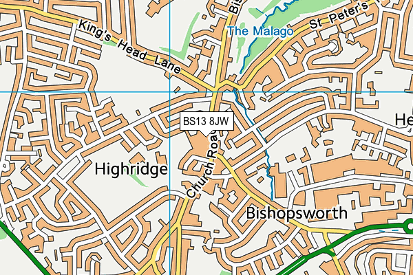 Map of BISHOPSWORTH MANORIAL ESTATES LIMITED at district scale