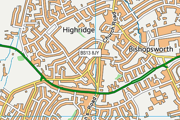 BS13 8JY map - OS VectorMap District (Ordnance Survey)