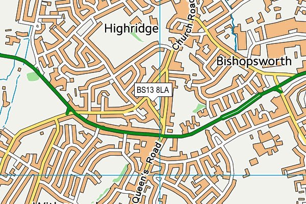 BS13 8LA map - OS VectorMap District (Ordnance Survey)