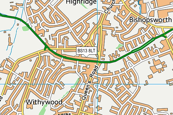 BS13 8LT map - OS VectorMap District (Ordnance Survey)