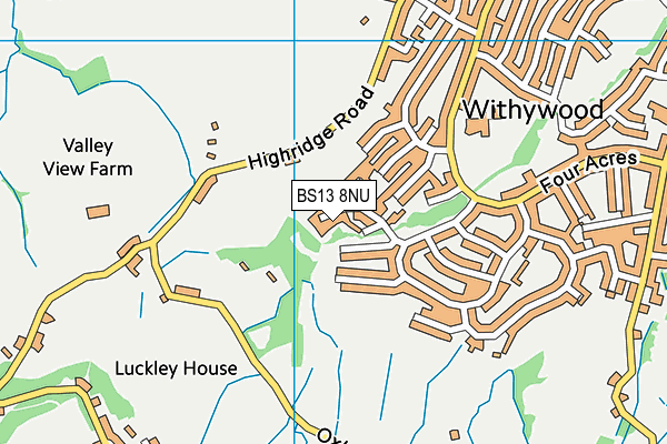 BS13 8NU map - OS VectorMap District (Ordnance Survey)