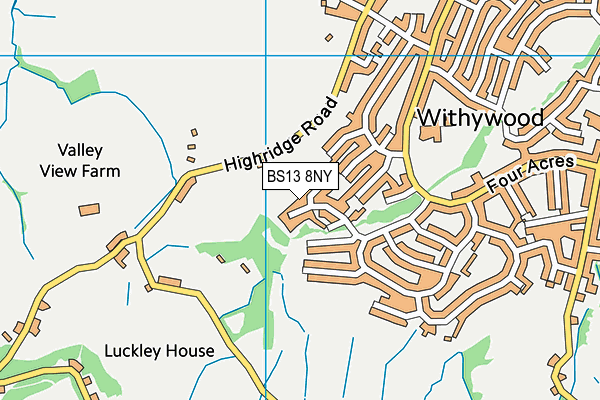 BS13 8NY map - OS VectorMap District (Ordnance Survey)