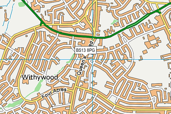 BS13 8PG map - OS VectorMap District (Ordnance Survey)