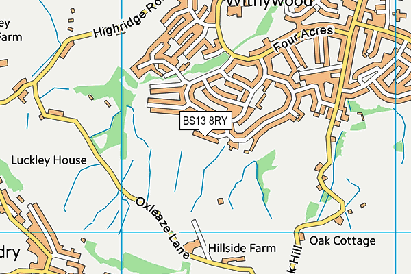 BS13 8RY map - OS VectorMap District (Ordnance Survey)