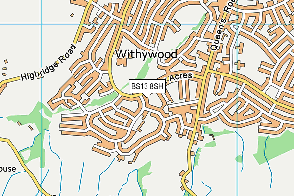 BS13 8SH map - OS VectorMap District (Ordnance Survey)