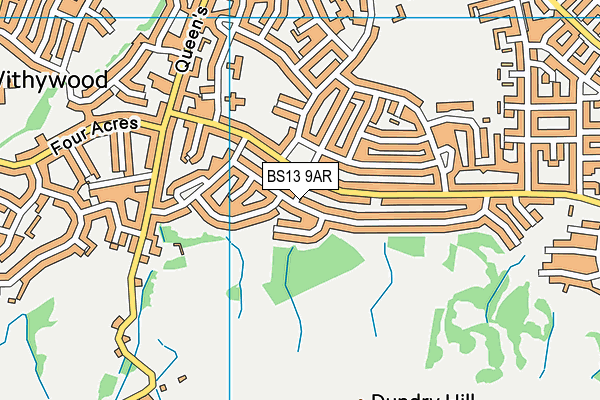 BS13 9AR map - OS VectorMap District (Ordnance Survey)
