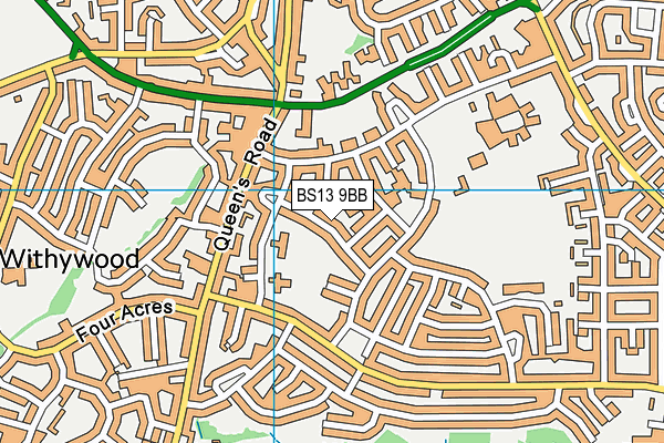BS13 9BB map - OS VectorMap District (Ordnance Survey)