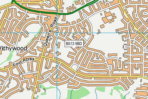 BS13 9BD map - OS VectorMap District (Ordnance Survey)