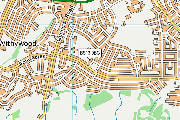 BS13 9BG map - OS VectorMap District (Ordnance Survey)