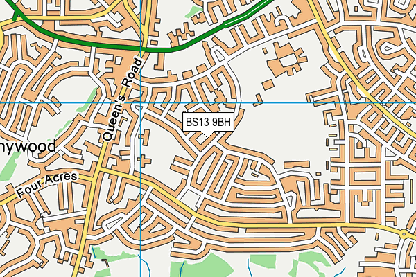 BS13 9BH map - OS VectorMap District (Ordnance Survey)