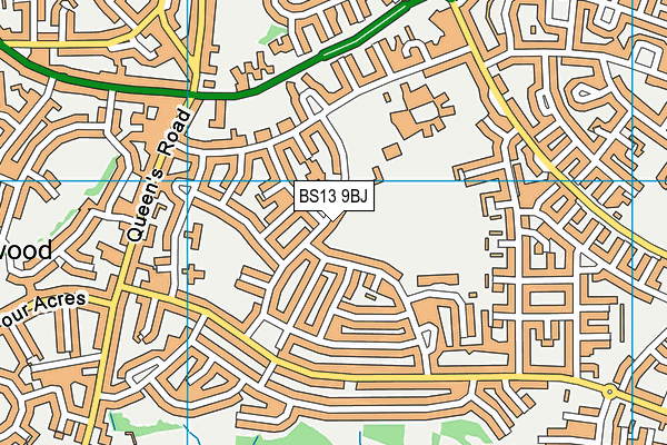 BS13 9BJ map - OS VectorMap District (Ordnance Survey)