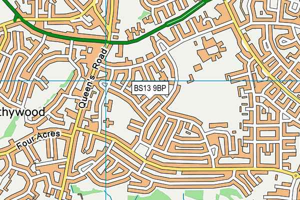 BS13 9BP map - OS VectorMap District (Ordnance Survey)