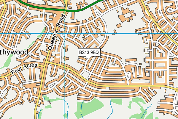 BS13 9BQ map - OS VectorMap District (Ordnance Survey)