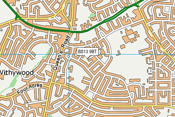 BS13 9BT map - OS VectorMap District (Ordnance Survey)