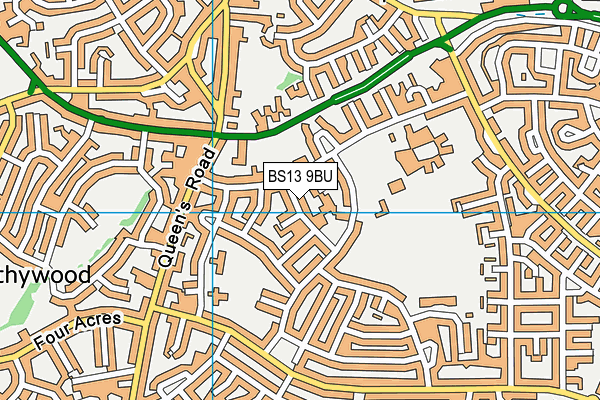 BS13 9BU map - OS VectorMap District (Ordnance Survey)