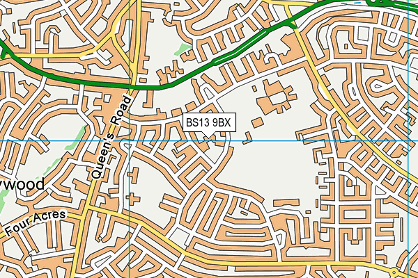 BS13 9BX map - OS VectorMap District (Ordnance Survey)
