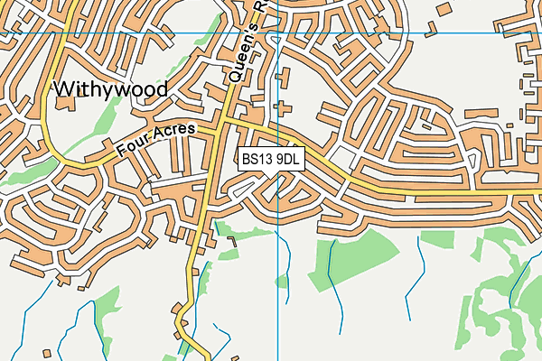 BS13 9DL map - OS VectorMap District (Ordnance Survey)