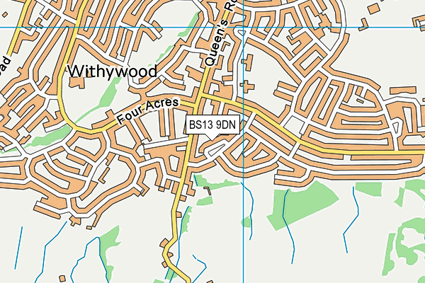BS13 9DN map - OS VectorMap District (Ordnance Survey)