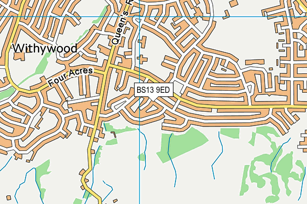 BS13 9ED map - OS VectorMap District (Ordnance Survey)