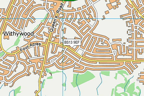 BS13 9EF map - OS VectorMap District (Ordnance Survey)