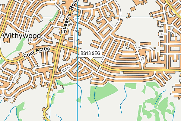 BS13 9EG map - OS VectorMap District (Ordnance Survey)