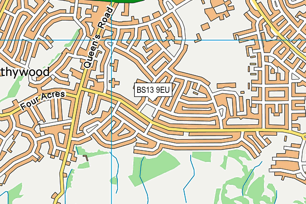 BS13 9EU map - OS VectorMap District (Ordnance Survey)