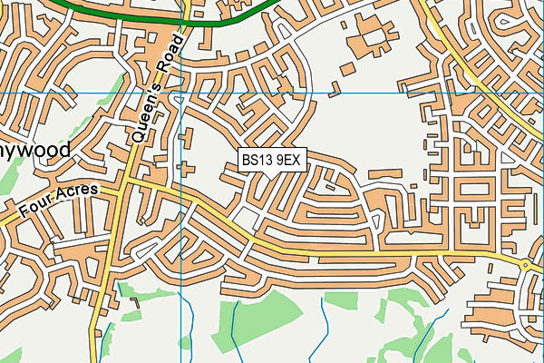 BS13 9EX map - OS VectorMap District (Ordnance Survey)
