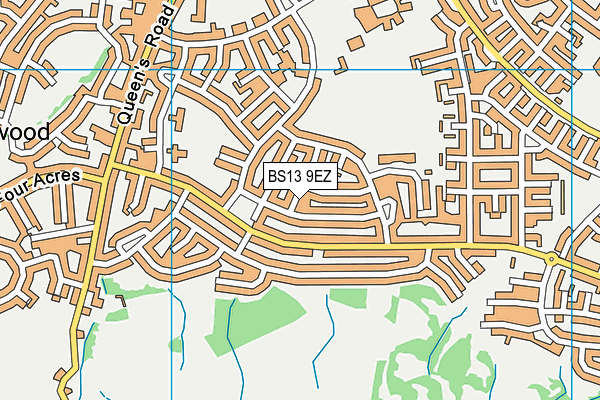 BS13 9EZ map - OS VectorMap District (Ordnance Survey)