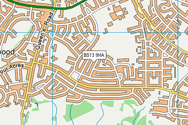BS13 9HA map - OS VectorMap District (Ordnance Survey)