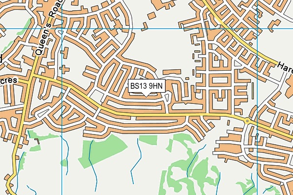 BS13 9HN map - OS VectorMap District (Ordnance Survey)